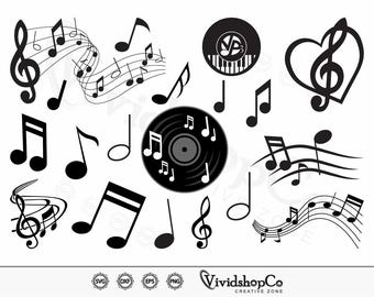 Muzieknoten svg, muziek svg, muzieknoten clipart, muzieknoten gesneden bestanden voor silhouet, bestanden voor Cricut, Vector, dxf, png, ontwerp
