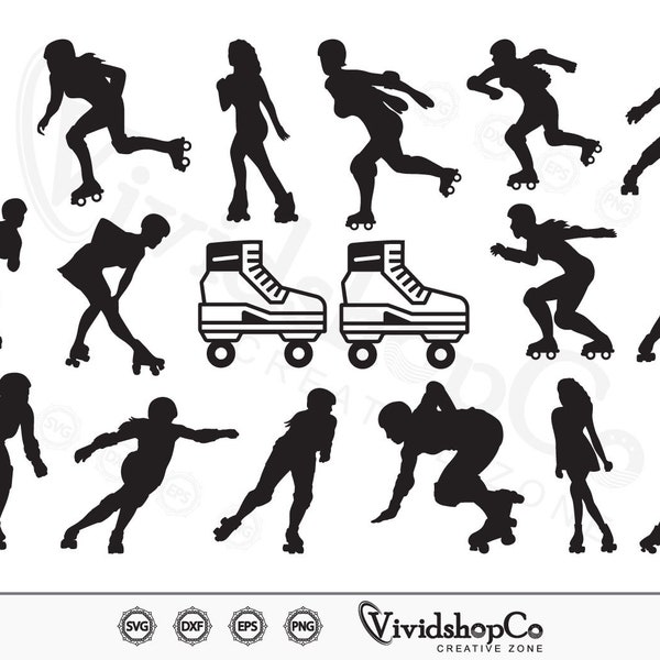 Roller Derby SVG, Roller Derby Girls svg, Roller Skating svg, Roller Blades svg, Roller Skater svg, Skater, Clipart, Eps, Dxf, Png, Cut file