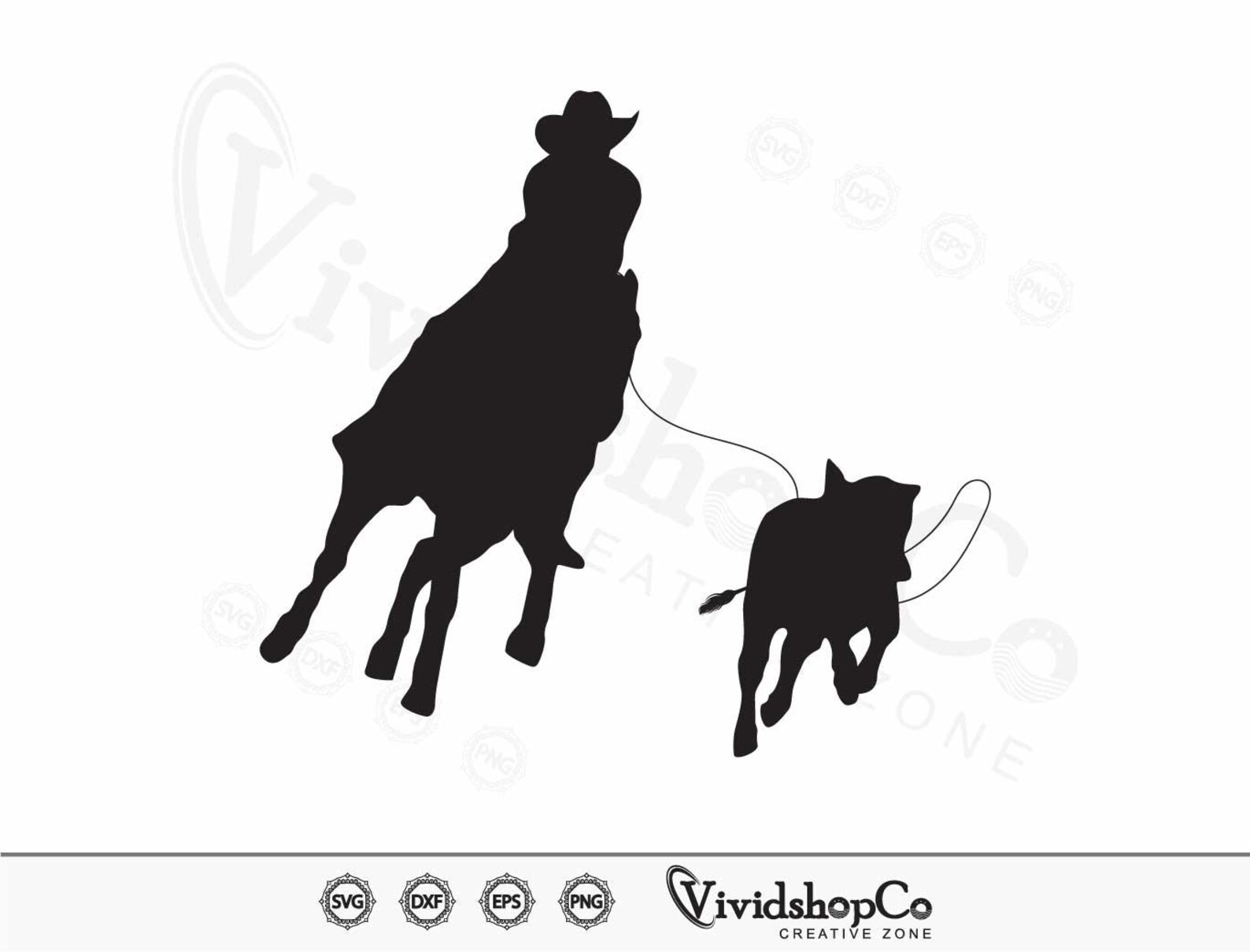 Breakaway Roping SVG, Rodeo Cowboy Svg, Western Svg, Vector, Silhouette ...