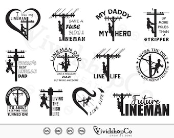 Lineman Electrician SVG, Lineman, Lineman Electrical, Electricity, Clipart, Cut Files for Silhouette, Files for Cricut, Vector, dxf, png