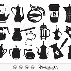 Coffee Pot SVG, Coffeepot svg, Coffee svg, Pot svg, Clipart, Cut Files for Silhouette, Files for Cricut, Vector, dxf, png, Design