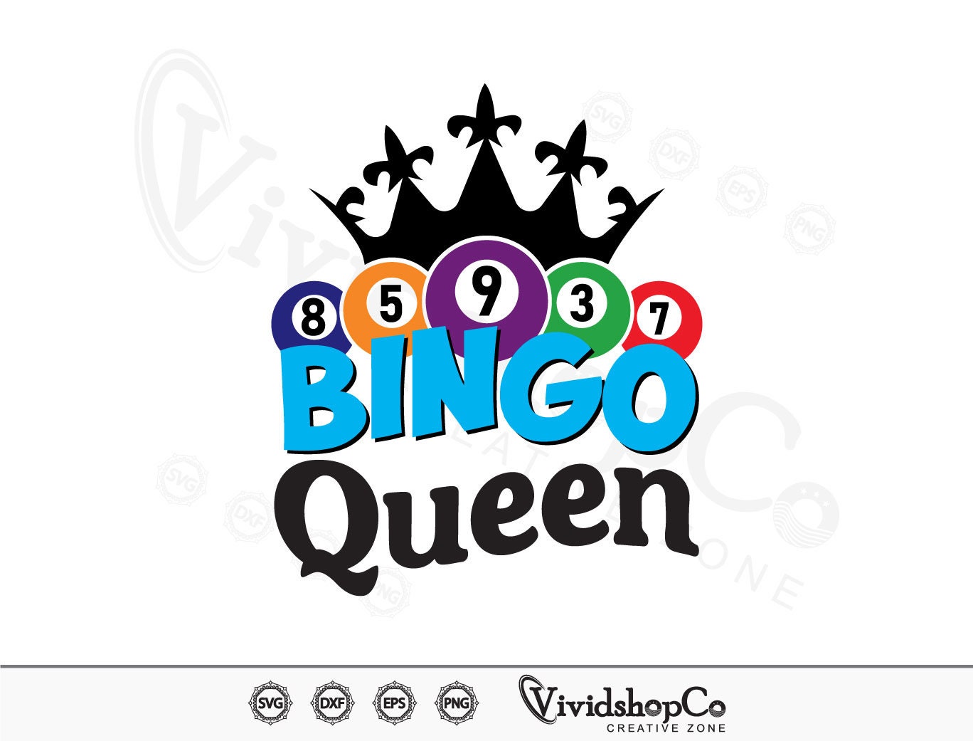 Bingo Queen Svg Clipart Cut Files for Silhouette Files for - Etsy Canada