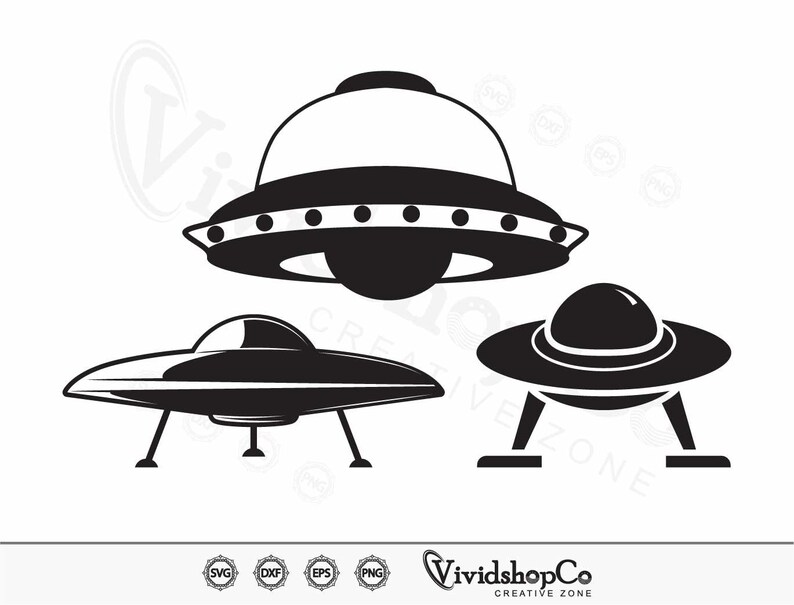 UFO SVG, Space Ship Svg, Alien Svg, Space Svg, Clipart, Cut Files for ...