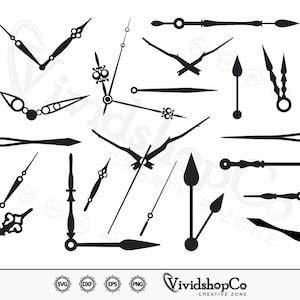 Clock Hands SVG, Clock Hands Vector, Silhouette, Cricut file, Clipart, Cuttable Design, Png, Dxf & Eps Designs.