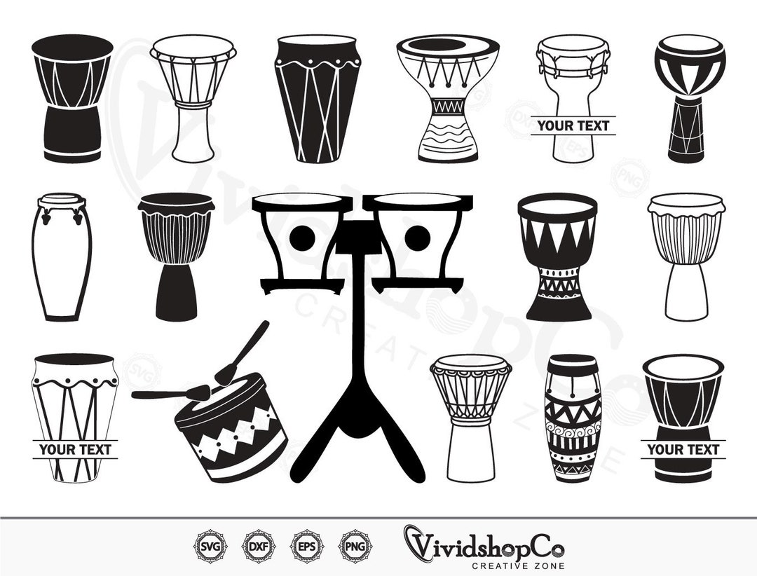 African Drum SVG, Tribal Drum Svg, Music Icon, Djemble Svg, Cut File