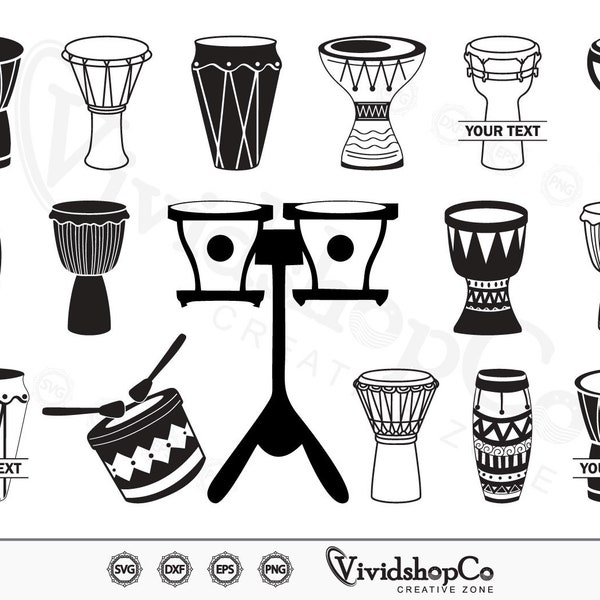 African Drum SVG, Tribal Drum svg, Music Icon, Djemble svg, Cut file, for silhouette, svg, eps, dxf, png, clipart cricut