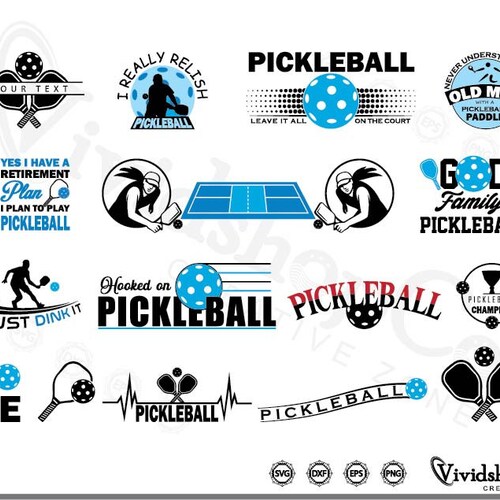 Pickleball Bundle 10 Svg Png Files Pickleball Vector Etsy Singapore