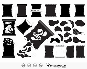 Chips SVG, Chips Packet svg, Chips Bag svg, Potato chips bag, Clipart, Cut Files for Silhouette, Files for Cricut, Vector, dxf, png, Design