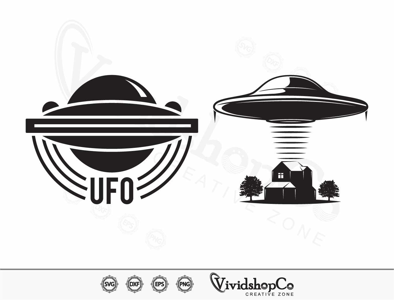 UFO SVG, Space Ship Svg, Alien Svg, Space Svg, Clipart, Cut Files for ...