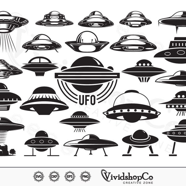 UFO SVG, space ship svg, alien svg, space svg, Clipart, Cut Files for Silhouette, Files for Cricut, Vector, dxf, png, Design