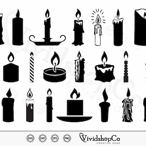 Candle svg, Birthday Candle svg, Candle Clipart, Candle Cut Files for Silhouette, Files for Cricut, Candle Vector, dxf, png, Design