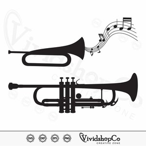 Trumpet Svg, Horn Trumpet Svg, Musical Instrument, Marching Band ...