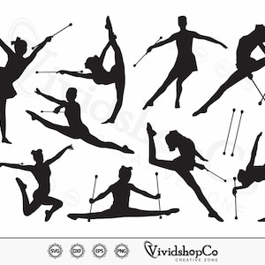 Baton twirler SVG Baton Twirling, Baton dancing girl, Baton svg, Majorette svg, twirling svg, Clipart, Silhouette, Cricut, Vector, dxf, png.