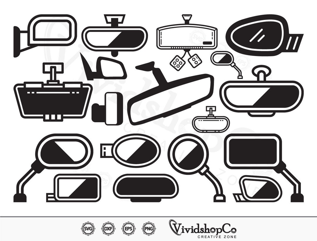 Car Mirror SVG, Car Back Mirror Svg, Car Side Mirror Svg, Rear View