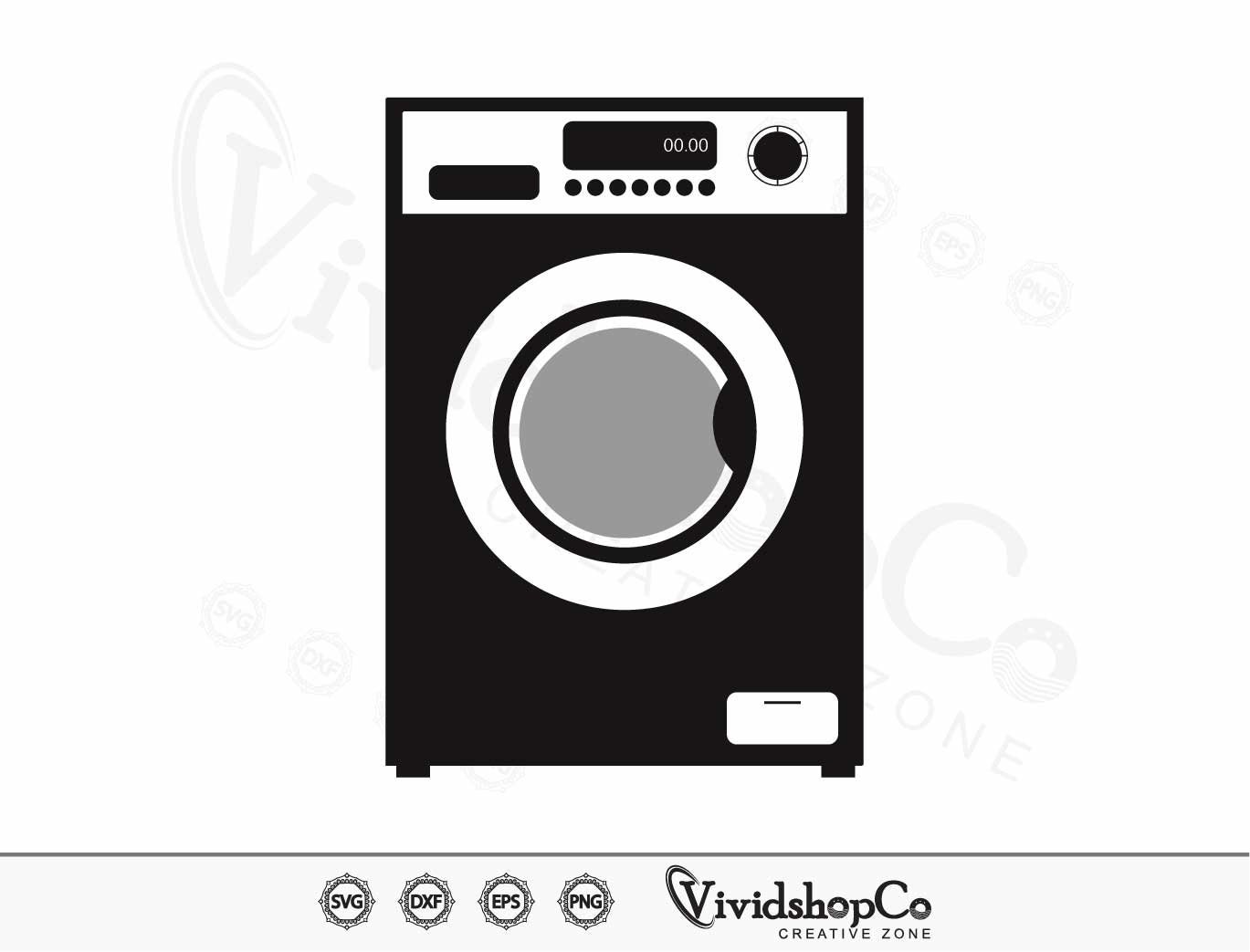 Washing Machine Svg, Laundry Png, Washer Clipart, Laundry Machine Dxf,  Laundry Eps, Laundry Cricut, Washer Cut File, Washer Silhouette 