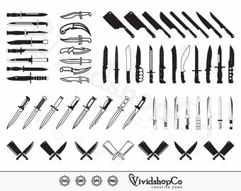 Knife SVG, Kitchen knife svg, Pocket Knife svg, Knives svg, Clipart, Cut Files for Silhouette, Files for Cricut, Vector, dxf, png, Design