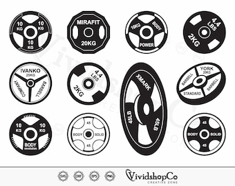 Cast Iron Olympic Weight SVG, Olympic Weight Plates Vector, Silhouette, Cricut file, Clipart, Cuttable Design, Png, Dxf & Eps Designs.