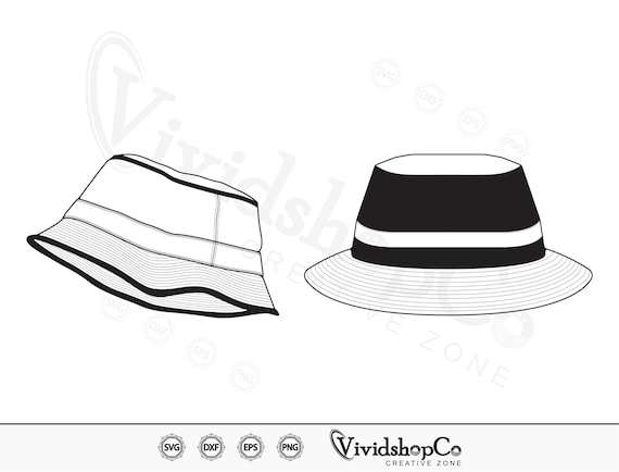 Bucket Hat SVG, Bucket Svg, Hat Svg, Vector, Silhouette, Cricut