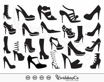 High Heel svg, Heels svg, Frauen Schuh svg, Stiletto Heels svg, Clipart, Cut-Dateien für Silhouette, Dateien für Cricut, Vektor, dxf, png, Design