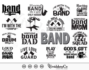 Marching Band svg, Band svg, Marching svg, Clipart, Pliki do cięcia dla sylwetki, Pliki dla Cricut, Wektor, dxf, png, Projekt