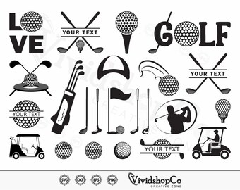 Golf svg, golf ball svg, golf club svg, Clipart, Cut Files for Silhouette, Files for Cricut, Vector, dxf, png, Design