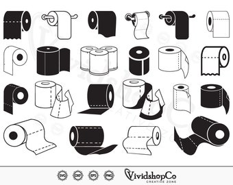 Toilet Paper SVG, Toilet Paper Roll svg, Bathroom, Toilet Roll svg, Clipart, Cut Files for Silhouette, Files for Cricut, Vector, dxf, png