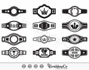 SVG-bundel kampioenschapsriem: silhouetgesneden bestanden (digitale download)