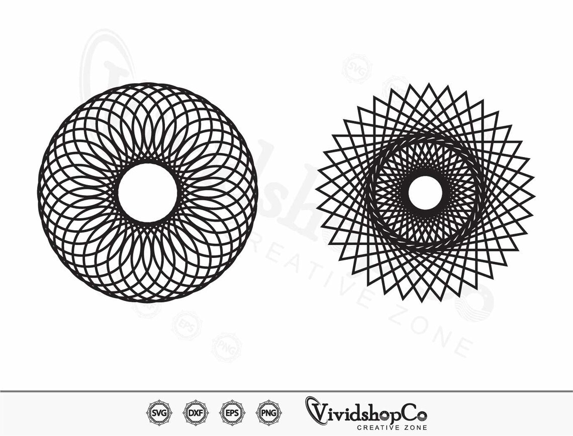 Spirograph SVG, Clipart, Cut Files for Silhouette, Files for Cricut ...