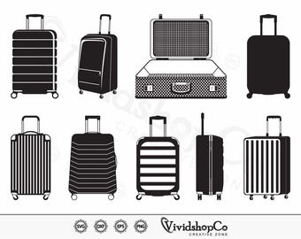 Gepäck SVG, Koffer svg, Reisetasche svg, Bag svg, Clipart, Schnittdateien für Silhouette, Dateien für Cricut, Vektor, dxf, png, Design