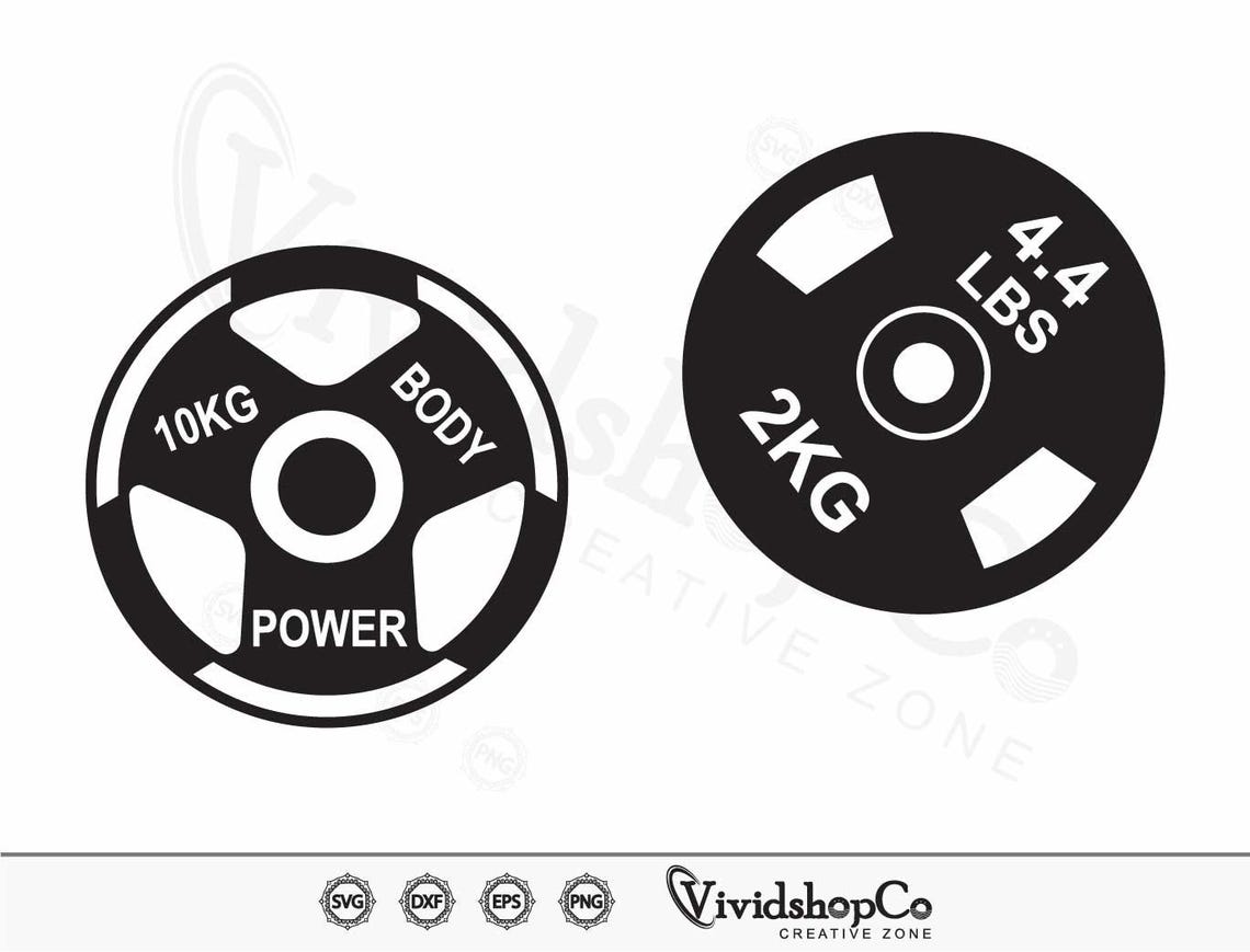 Cast Iron Olympic Weight SVG, Olympic Weight Plates Vector, Silhouette ...