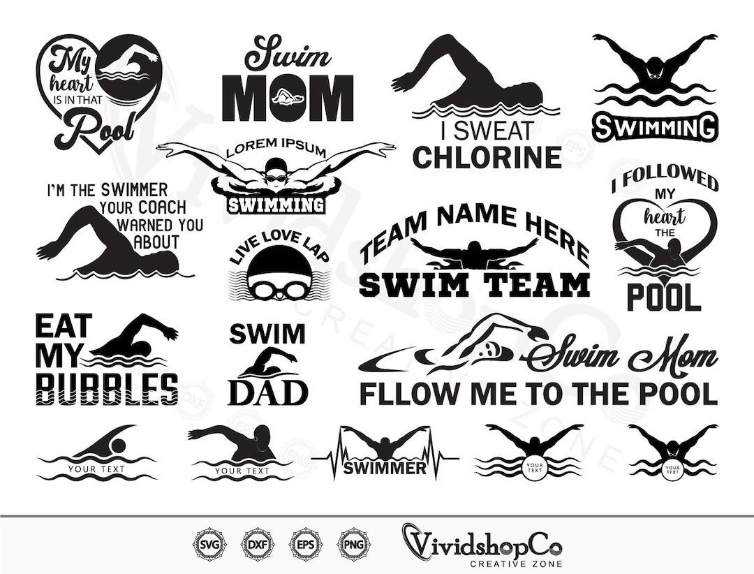 Swimmer Svg, Swimming Svg, Swim Svg, Clipart, Cut Files for Silhouette