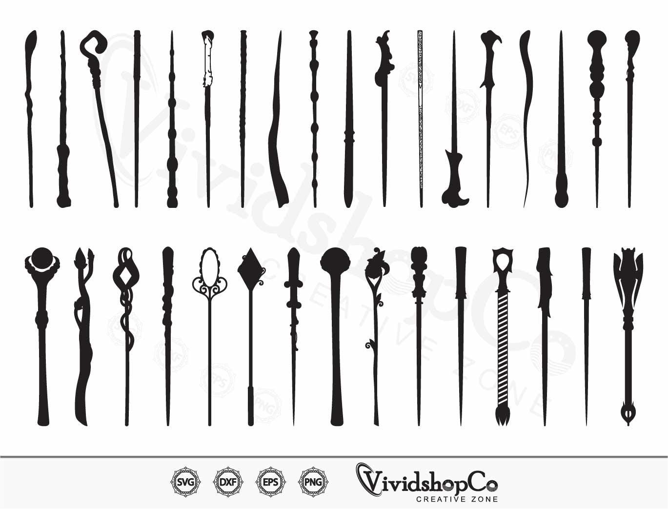 Wands SVG, Magic Wands Svg, Wizard Svg, Clipart, Cut Files for