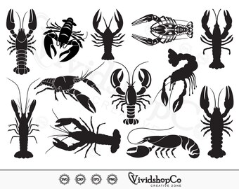 Crawfish svg, Clipart, Cut Files für Silhouette, Dateien für Cricut, Vektor, dxf, png, Design