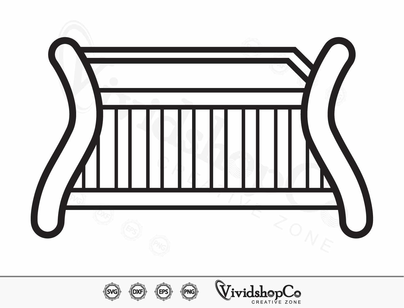 Baby Crib SVG, Baby Svg, Bassinet Svg, Child Svg, Crib Svg, Clipart ...