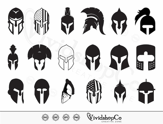 Spartan Helmet svg, Clipart, Cut Files for Silhouette, Files for Cricut, Vector, dxf, png, Design