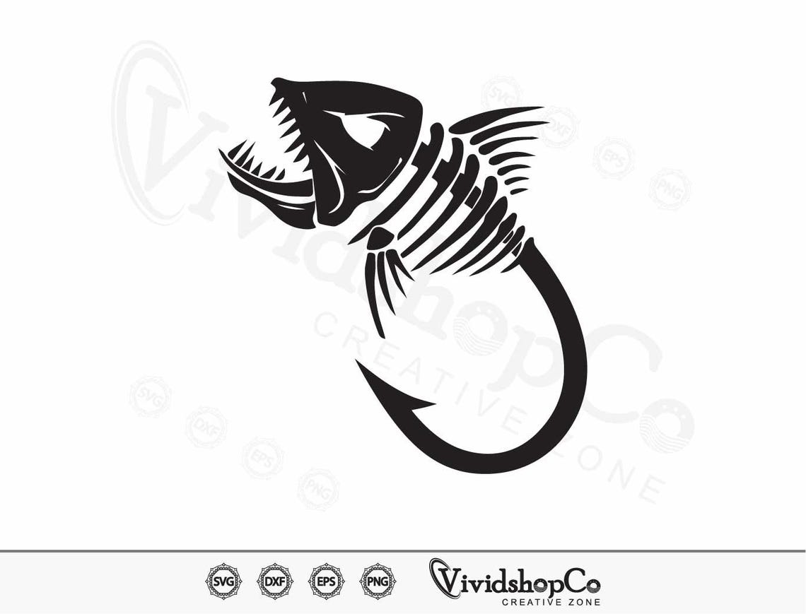 Fishbone Dxf Fish Bone Svg, Fishbone Svg, Fish Svg, Fish Skull Svg, Clipart, Cut ...