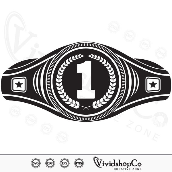 Championship Belt svg, Clipart, Cut Files für Silhouette, Dateien für Cricut, Vektor, dxf, png, Design