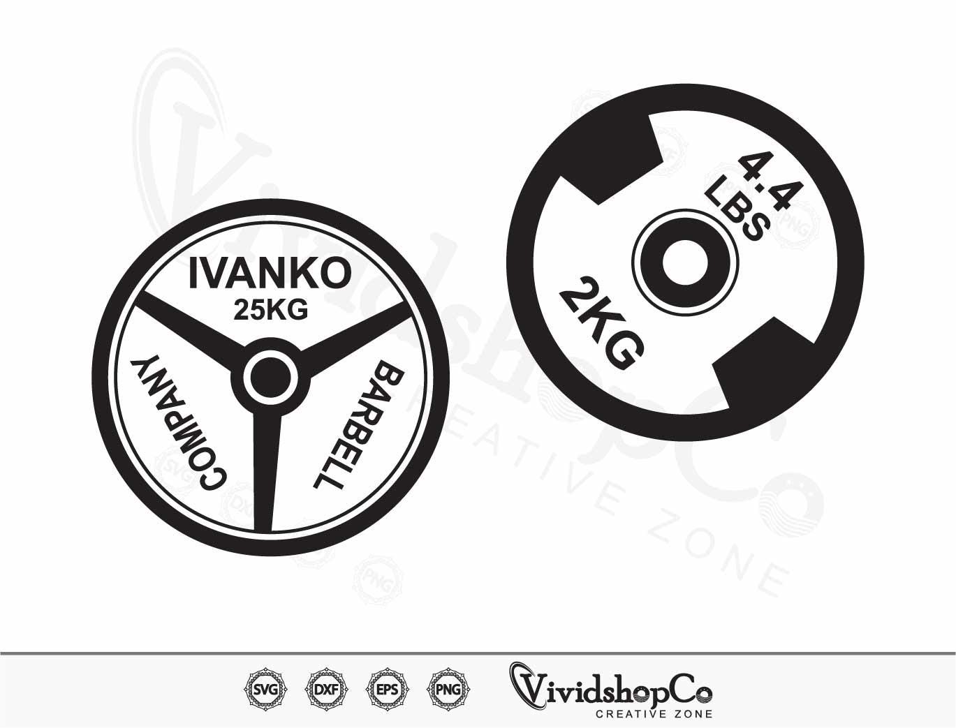 Cast Iron Olympic Weight SVG, Olympic Weight Plates Vector, Silhouette ...