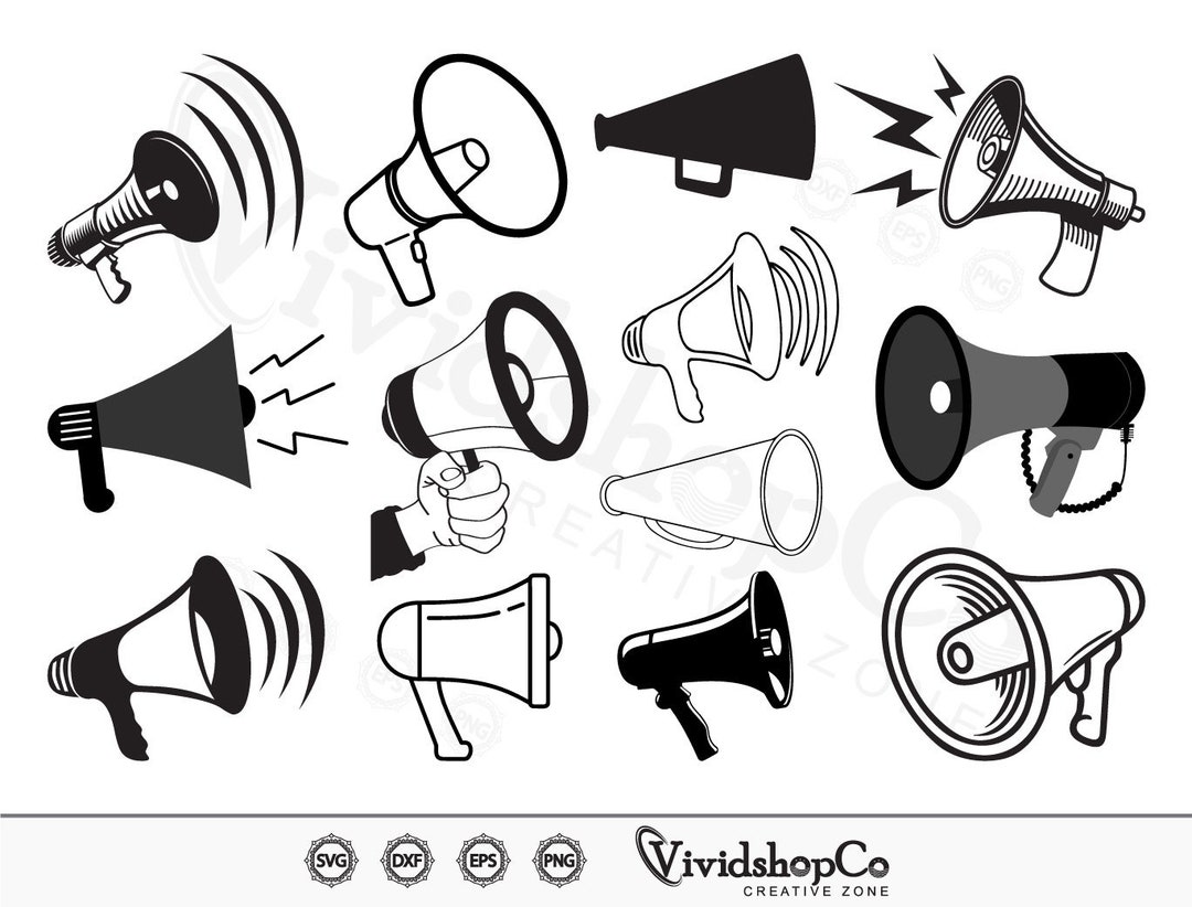 Megaphone Svg, Cheer Megaphone Svg, Cheerleading Svg, Clipart, Cut
