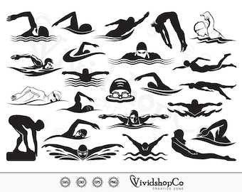 Swimming svg, Swimmer svg, Swim svg, Clipart, Cut Files for Silhouette, Files for Cricut, Vector, dxf, png, Design