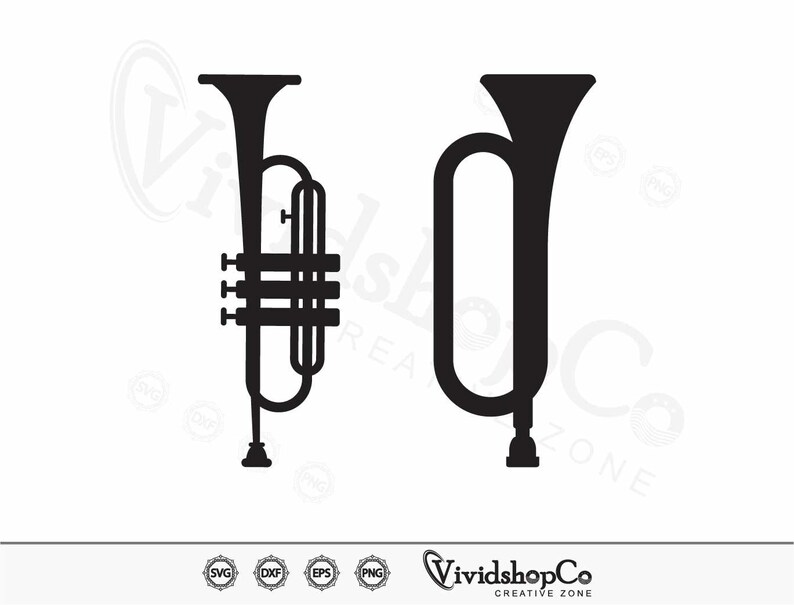 Trumpet Svg, Horn Trumpet Svg, Musical Instrument, Marching Band ...