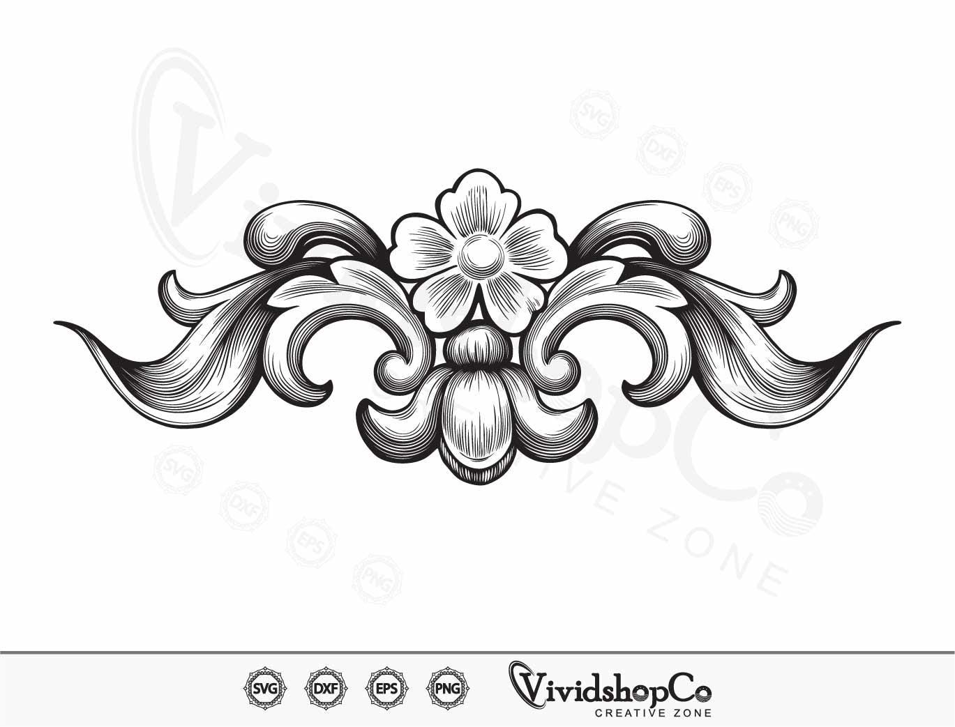 baroque サイン写真 Baroque SVG, Acanthus Svg, Filigree, Decorative Ornament