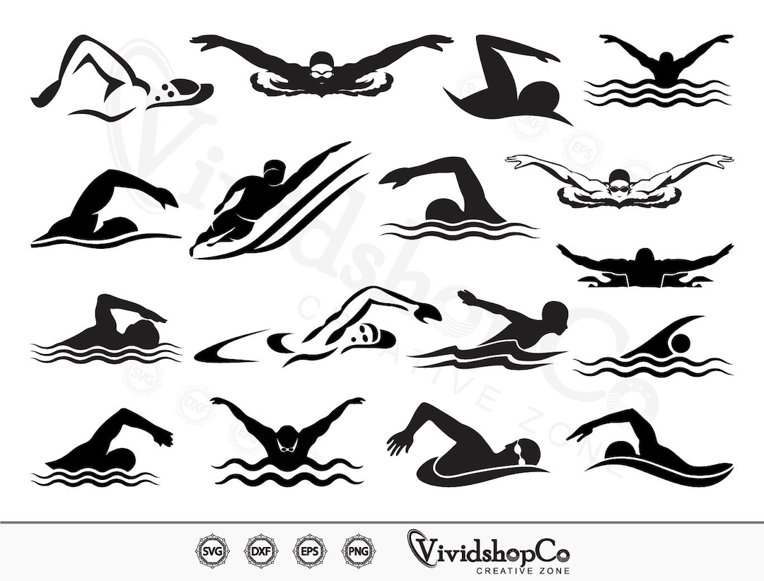 Swimmer Svg, Swimming Svg, Swim Svg, Clipart, Cut Files for Silhouette