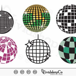 Disco Ball SVG, Mirror Ball svg, Party svg, Clipart, Cut Files for Silhouette, Files for Cricut, Vector, dxf, png, Design