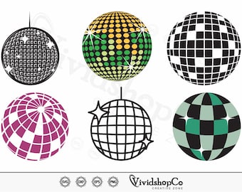 Bola de discoteca SVG, Bola de espejos SVG, Fiesta SVG, Imágenes prediseñadas, Archivos de corte para Silhouette, Archivos para Cricut, Vector, dxf, png, Diseño