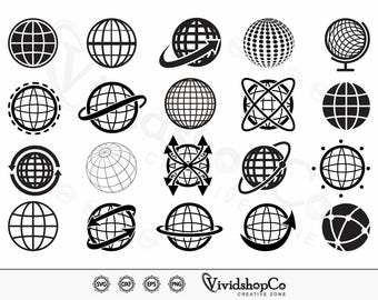 Globe svg, Weltkugel svg, Planet Erde svg, Erde svg, Clipart, Schnittdateien für Silhouette, Dateien für Cricut, Vektor, dxf, png, Design
