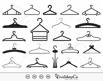 Percha SVG, Percha de ropa SVG, Percha de abrigo SVG, Armario SVG, Clipart, Archivos de corte para Silhouette, Archivos para Cricut, Vector, dxf, png, Diseño