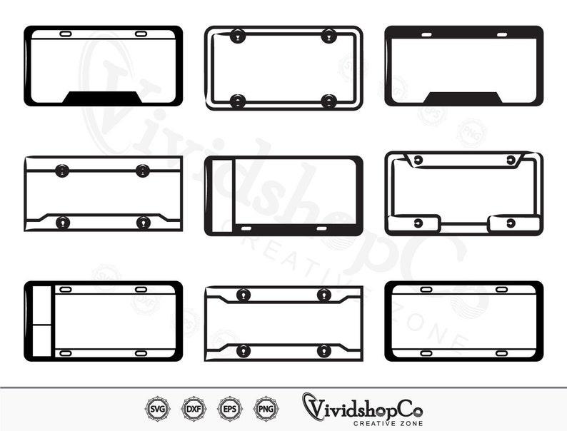Car License Plate SVG License Plate SVG License Plate Cut - Etsy