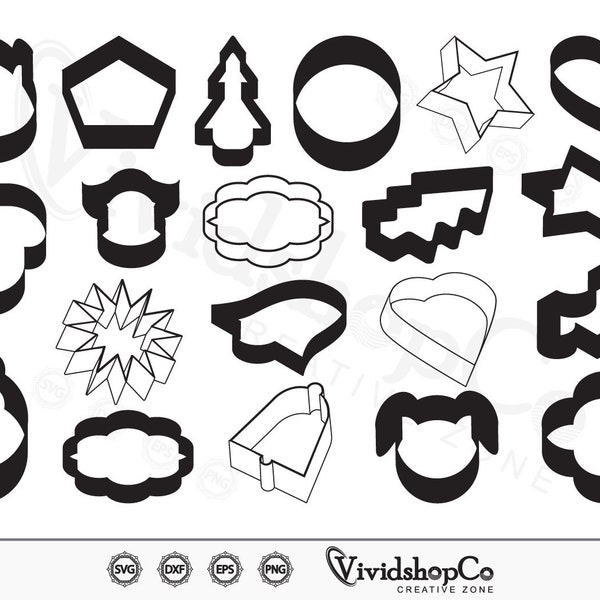 Cookie Cutter SVG, Cookie, Cutter, Clipart, Cut Files for Silhouette, Files for Cricut, Vector, dxf, png, Design