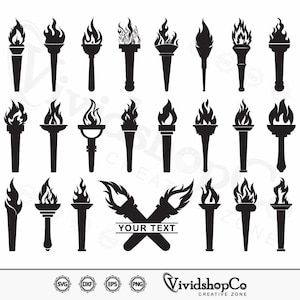 Burning Torch SVG, Torch svg, Fire Torch svg, Torch Light svg, Clipart, Cut Files for Silhouette, Files for Cricut, Vector, dxf, png, Design